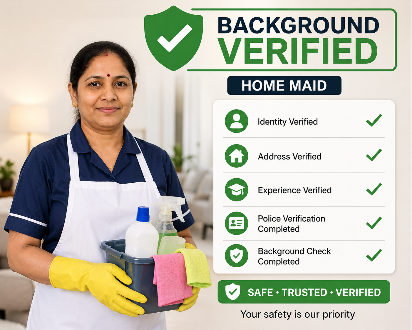 Background verified maid